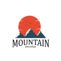 mountain view logo design.hiking adventure icon set extreme