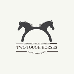 horse farm logo design.silhouette of horse champion