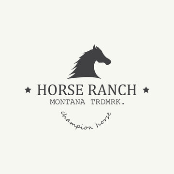 horse farm logo design.silhouette of horse champion