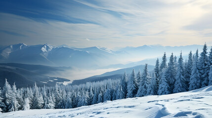 Winter landscape in mountain