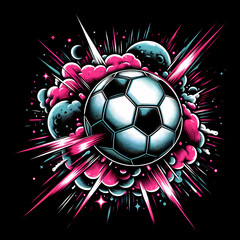 soccer ball on abstract background