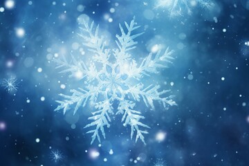 Fototapeta na wymiar Beautiful holiday wallpaper featuring a frozen snowflake. Perfect for the festive season. Generative AI