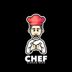 Cute chef kids mascot logo