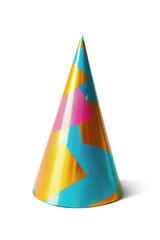 Colorful Party Hat with Festive Pattern  | Transparent & White Background | PNG File with Transparency