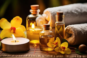 Fototapeta na wymiar Wellness spa aroma relaxation aromatherapy beauty