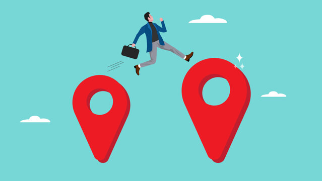 try new opportunities in business to achieve a career or bright future concept flat design vector illustration, dare to try, Change job or leaving company for new career opportunity