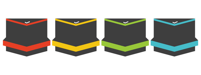 Set of company badge certificates. Vector illustration certified logo design for award.