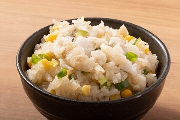 タラのコーンバターの炊き込みご飯
