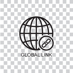 global link vector icon isolated on transparent background