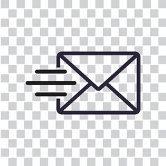 send mail vector icon isolated on transparent background