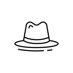 Fedora outline icons, fashion minimalist vector illustration ,simple transparent graphic element .Isolated on white background