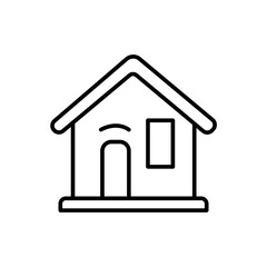 House building outline icons, minimalist vector illustration ,simple transparent graphic element .Isolated on white background