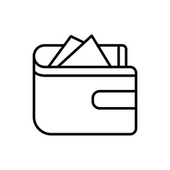 Money wallet outline icons, finance minimalist vector illustration ,simple transparent graphic element .Isolated on white background