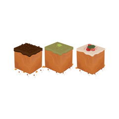 Logo Illustration of cube croissants with various flavors