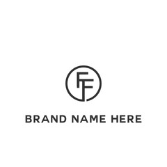 FF logo. F F design. White FF letter. FF, F F letter logo design. Initial letter FF linked circle uppercase monogram logo. F F letter logo vector design.	
