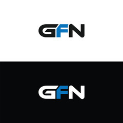 GFN logo. G F N design. White GFN letter. GFN, G F N letter logo design. Initial letter GFN linked circle uppercase monogram logo. G F N letter logo vector design.	
