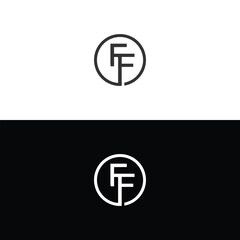 FF logo. F F design. White FF letter. FF, F F letter logo design. Initial letter FF linked circle uppercase monogram logo. F F letter logo vector design.	

