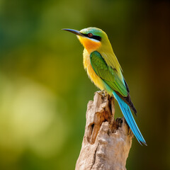 Obraz premium Nature's Beauty: Blue-Tailed Bee-Eater Soaring in the Thai Forest