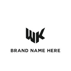 WK logo. W K design. White WK letter. WK, W K letter logo design. Initial letter WK linked circle uppercase monogram logo. W K letter logo vector design.	
