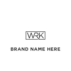 Fototapeta premium WRK logo. W R K design. White WRK letter. WRK, W R K letter logo design. Initial letter WRK linked circle uppercase monogram logo. W R K letter logo vector design. 