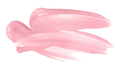 Shiny pink brush watercolor painting isolated on transparent background. watercolor png