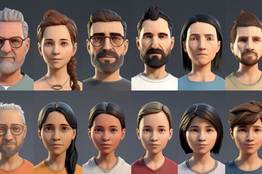 Avatar eine Welt voller digitaler Identitäten und Fantasywelten. einzigartige Charaktere, Online-Präsenz personalisieren in virtuellen Realitäten spielen - created with generative AI technology