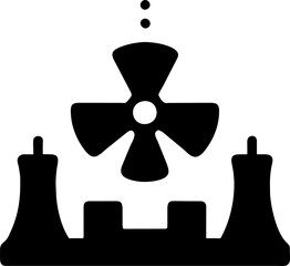 Nuclear power station, radiation, nuclear symbol and sign