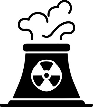 Nuclear power station, radiation, nuclear symbol and sign