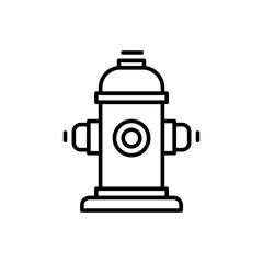 Hydrant outline icons, firefighter minimalist vector illustration ,simple transparent graphic element .Isolated on white background