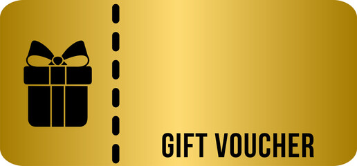 Gold gift voucher or golden gift voucher