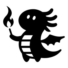 minimal Funny cartoon dinosaur vector silhouette, silhouette, black color, white background