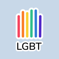 Equalizer with LGBT flag. Rainbow colored equalizer. LGBT sticker in doodle style. LGBTQ, LGBT pride community Symbol. Vector illustration.