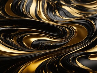 Abstract luxury swirling black gold background. Gold waves abstract background texture. Print, paint