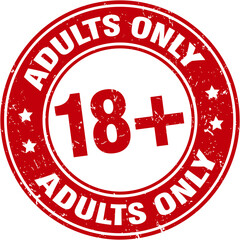 18+ red sign stamp, adults only red rubber seal stamp
