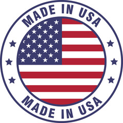 Manufacturing made in USA country label, flag label badge	