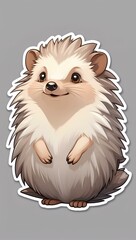 Obraz premium sticker cartoon cute hedgehog 