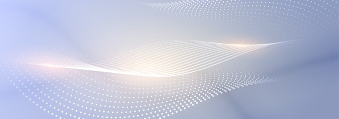 Modern abstract background with flowing particles. Digital future technology concept. vector illustration.	
