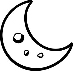 Doodle moon icon element, moon phase doodle element
