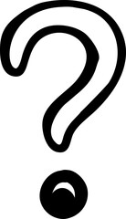 Doodle question mark icon element, question mark doodle element
