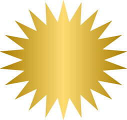 Golden starburst price tag label, gold sale sticker badge	

