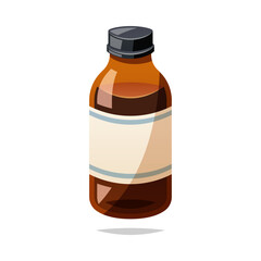 Medicine syrup bottle vector isolated on white background.