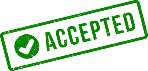 Green accepted rubber stamp