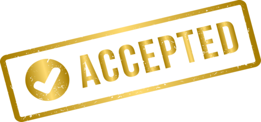 Golden accepted rubber stamp