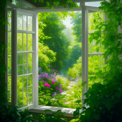 window in the garden