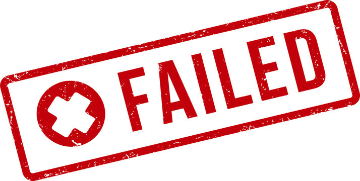 Red failed rubber stamp