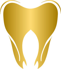 Golden tooth logo, gold tooth vector