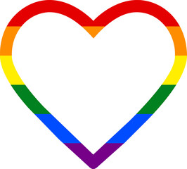Pride LGBT symbol. Pride month, love sign and rainbow flag. LGBTQ plus community festival icon, LGBT heart