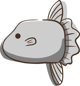 recommend clip art: Abstract mola mola doodle fish sign illustration for decoration on marine life, aquarium, fishing and nautical concept.