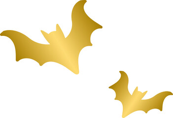 Golden bat, gold Halloween bat