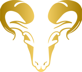 Golden goat head, gold goat